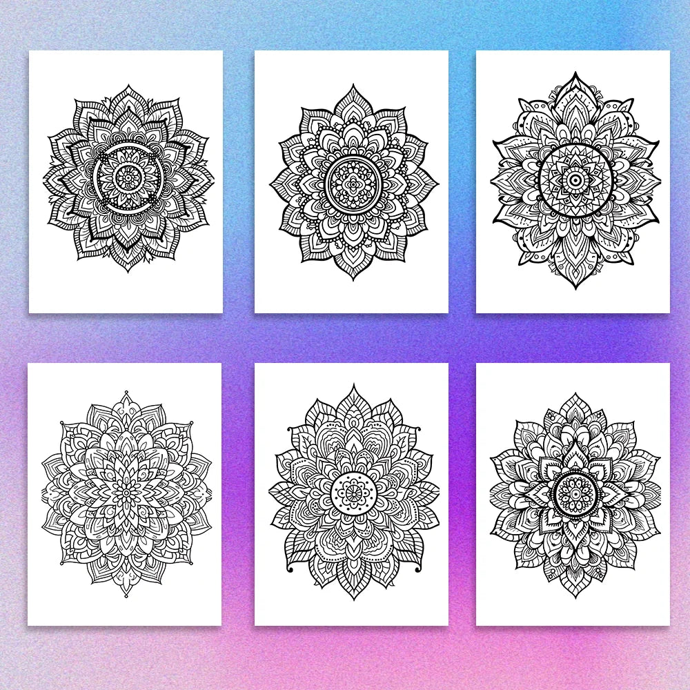 Livre de coloriage Mandalas 30 dessins Différents 100gsm