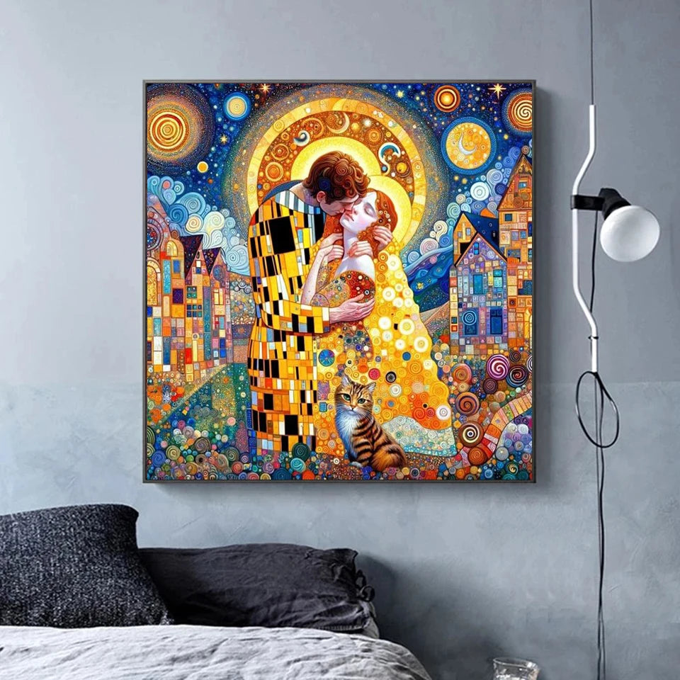 Peintures à diamants inspiration Klimt Le baiser et autres