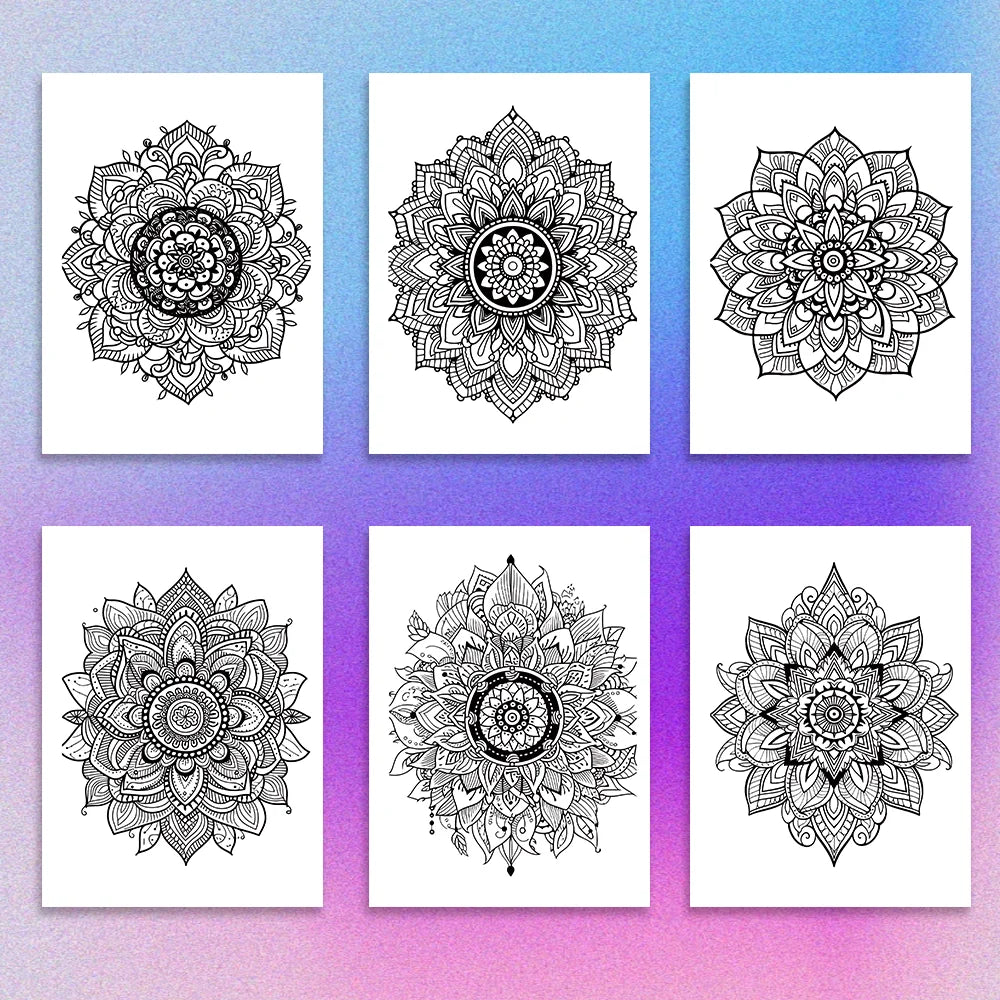 Livre de coloriage Mandalas 30 dessins Différents 100gsm