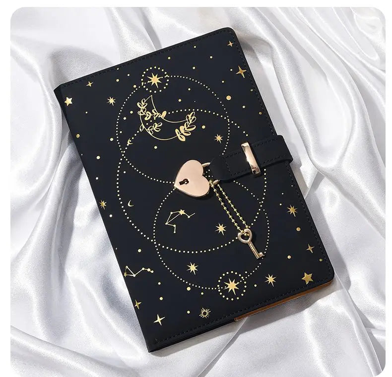 Journal intime avec clé Lune et Étoiles