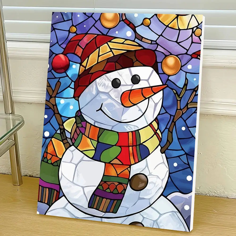 Peinture par numéros bonhomme de neige