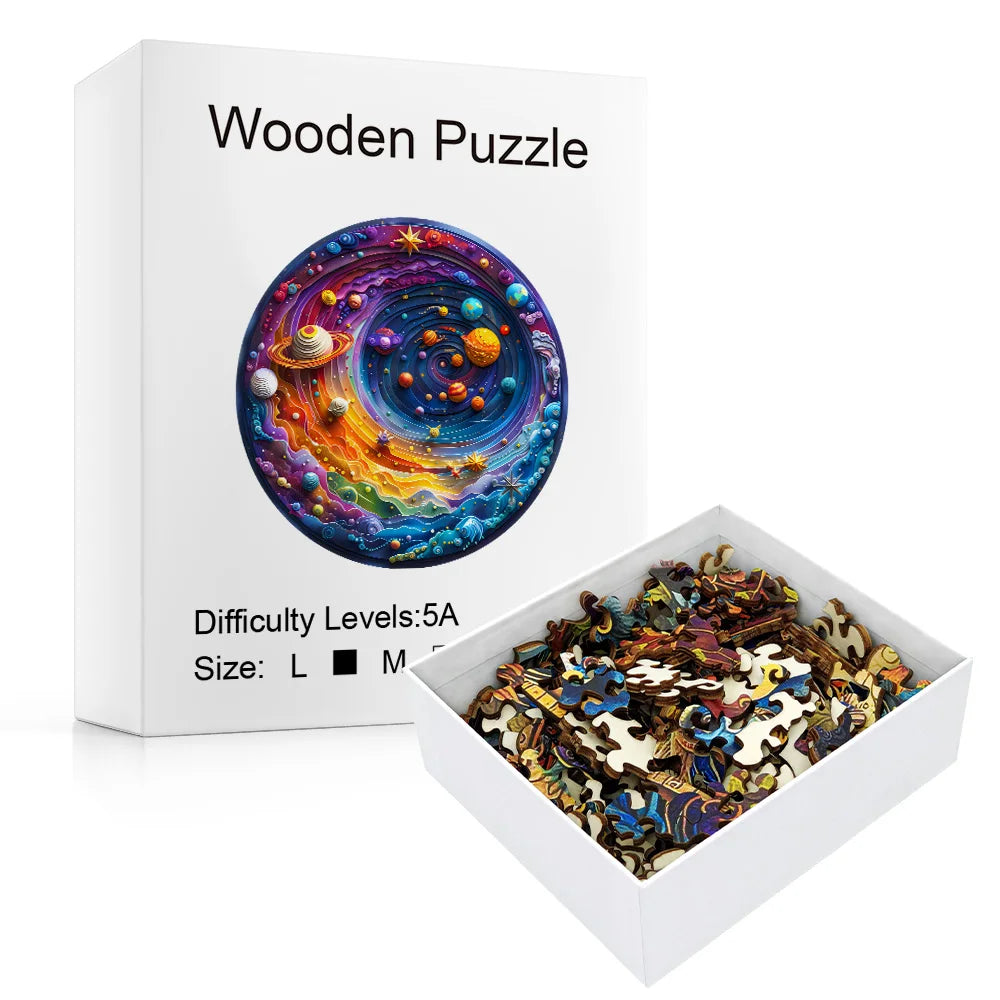 Puzzle de madera planetas espacio galaxia