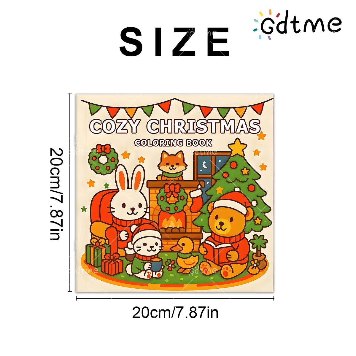 Cozy Christmas coloring book, thick paper for adults and teens, anti-stress, creative and cute drawing book