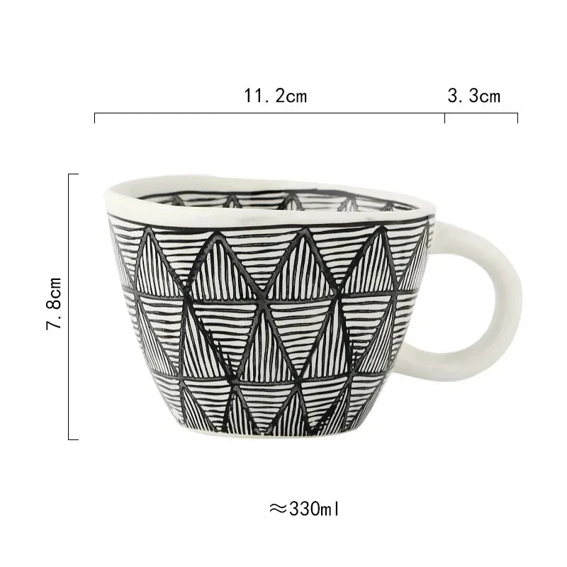 American style mug irregular geometry 100 or 330 ml