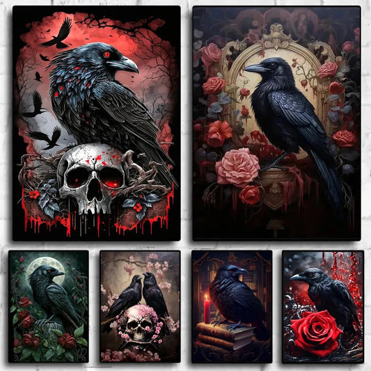 Peinture à diamants 5D corbeau