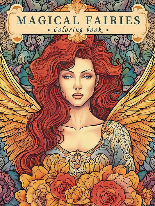 22-page anti-stress coloring book Angelic landscapes