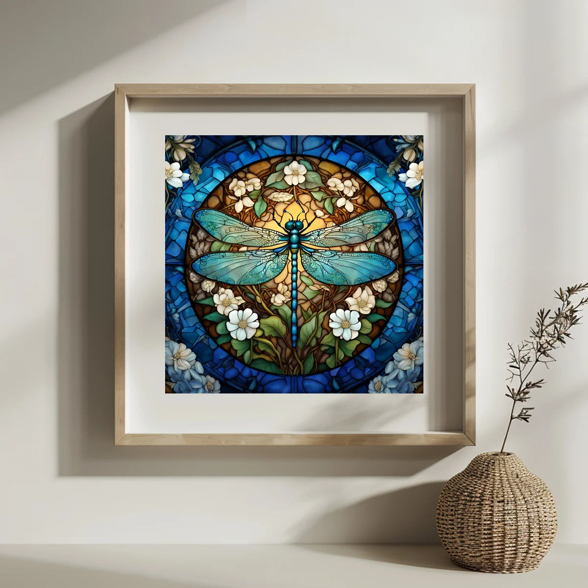 Kit de point de croix libellule 30x30CM/11.8 pouces, 11CT/14CT, fil écologique en coton