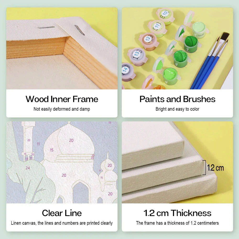 Ensemble de 4 Peintures par numéros noël