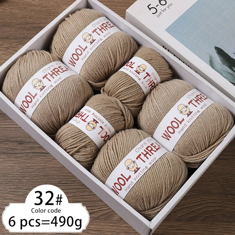 6 balls of medium aldehyde wool yarn 80gr x 6