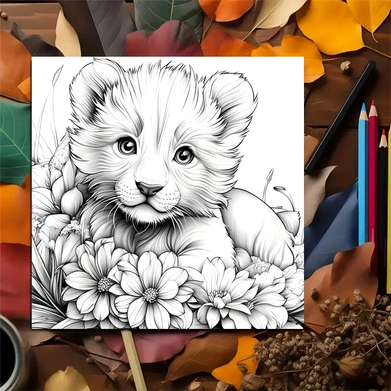 Livre de coloriage Paradis animal pour adulte art thérapeutique anti-stress