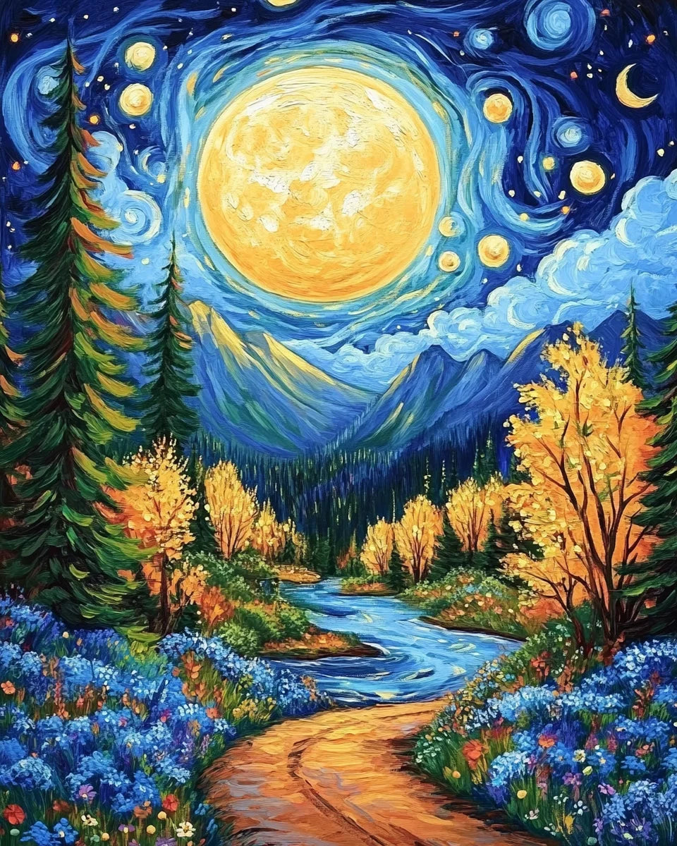 Pintura por números Paisajes de noche