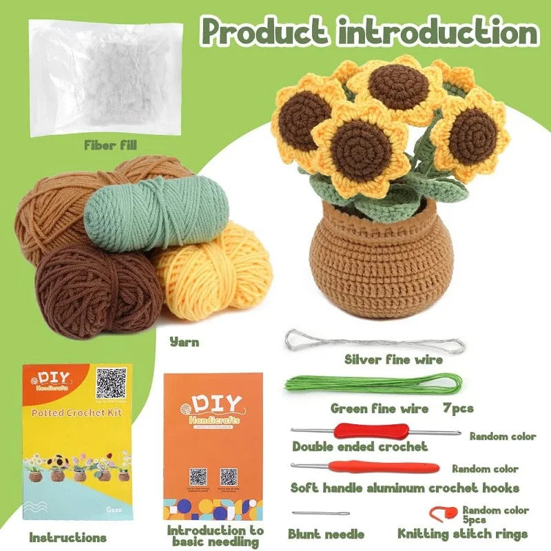 Kit de crochet para hacer girasoles