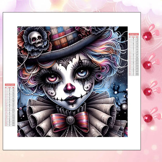 Peinture à diamants portrait de Clown