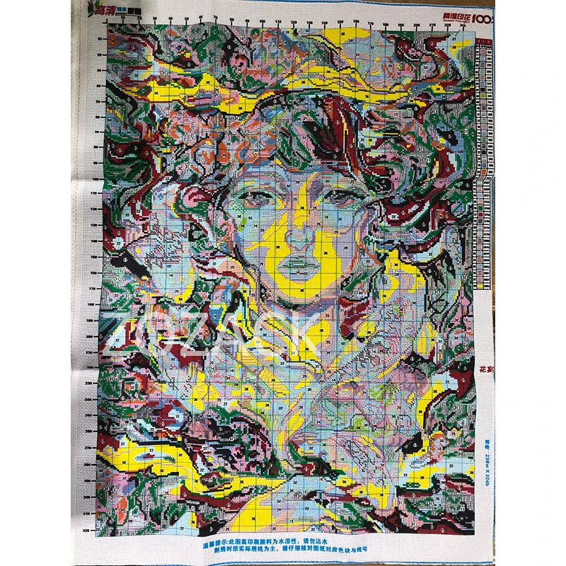 Anime girl in water cross stitch kit